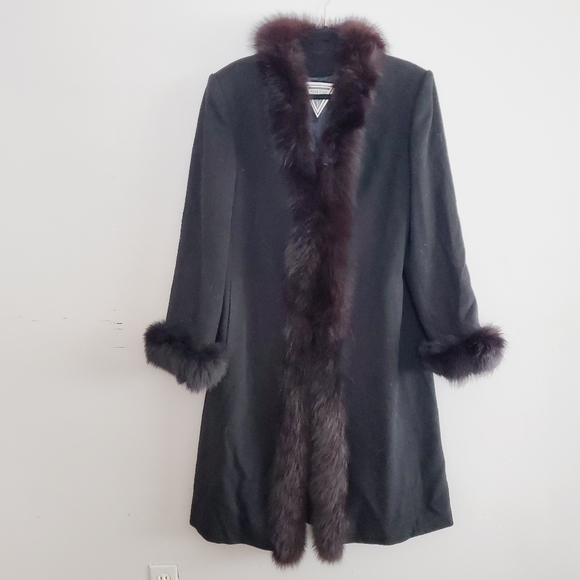 Marvin Richards Jackets & Blazers - Vintage Marvin Richards Tuxedo Coat Fox Fur Trim